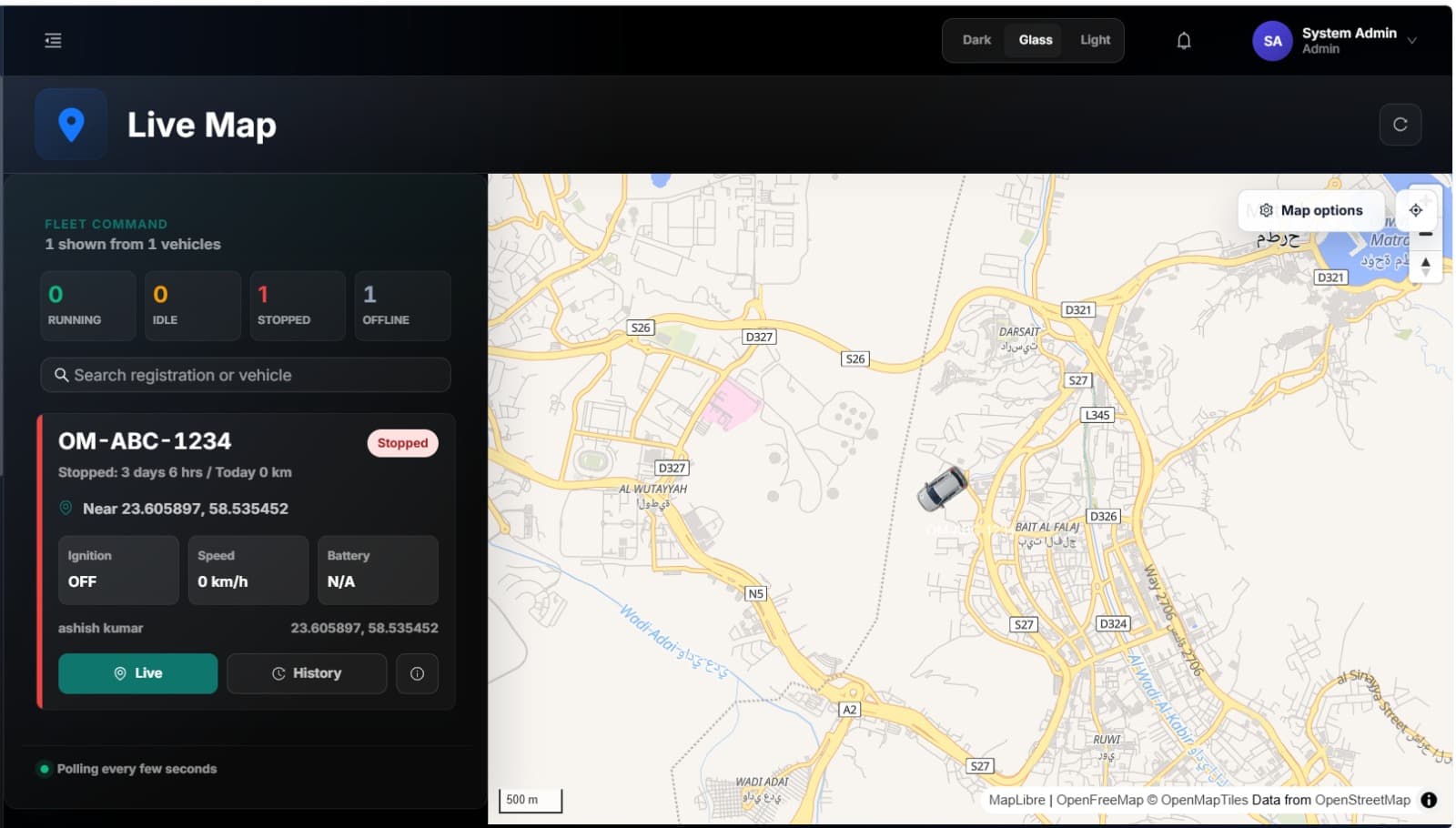 LAS Mobility mobile app – Live Tracking